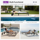 PURPLE LEAF Outdoor Tanning Lounge Chair Set with Face Hole Aluminum Adjustable Chairs Wheels Pillows and Table for - Photo 3