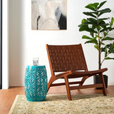 Glitzhome 18.25" H Outdoor Side Table with Leaf Pattern Solar Powered Light - Photo 6