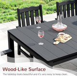 Stoog 7 Pieces Patio Dining Sets, All-Weather HIPS Material & Aluminum Frame Dining Table with 2" Umbrella Hole - Photo 4