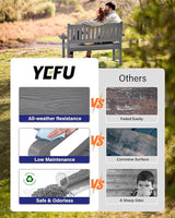 YEFU Outdoor Bench for Patio Waterproof: Heavy Duty 2-Person Garden Bench Set of 2 with 2 Cup Holders & Oversized - Photo 4