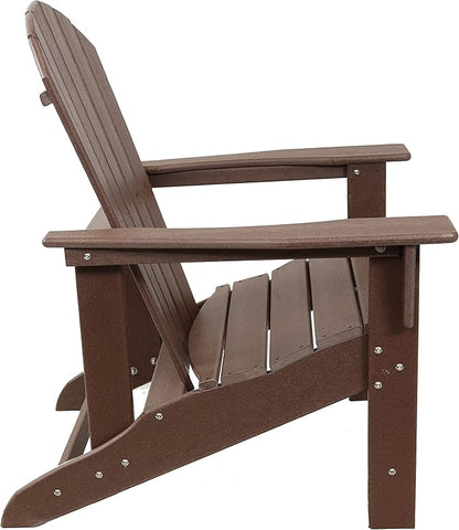 Sunnydaze All-Weather Upright Adirondack Chair - for Patio or Yard - 300-Pound Capacity - 38.25-Inch - Brown