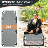 MOPHOTO Folding Lounge Chair 5-Position, Folding Cot, Portable Outdoor Chaise Lounge Chair for Sun Tanning - Photo 4