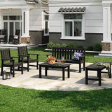 Stoog Outdoor Coffee Table, All-Weather Poly Lumber Patio Side Table, Rectangle End Table for Backyard, Porch, Garden - Photo 2