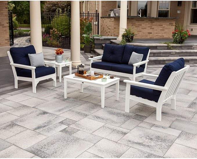 Vineyard 5-Piece Deep Seating Set (Mahogany/Sesame) - Photo 2