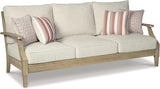 Signature Design by Ashley Clare View Outdoor Patio Sofa, 4 Throw Pillows, Nuvella Weather Resistant Fabric - Photo 3