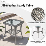 ovios Outdoor Side Table with Tempered Glass Top - Photo 4