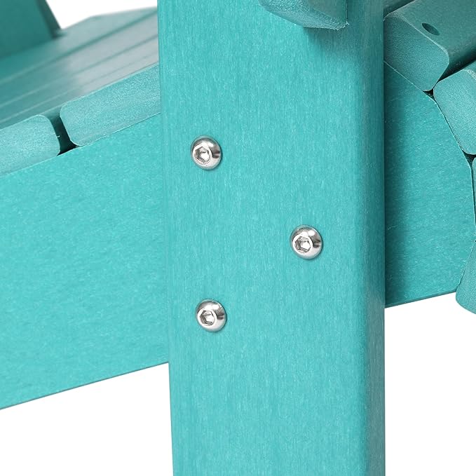 Costaelm Outdoor Patio HDPE Adirondack Chair with Cup Holder, Turquoise