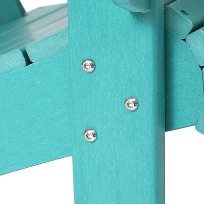 Costaelm Outdoor Patio HDPE Adirondack Chair with Cup Holder, Turquoise