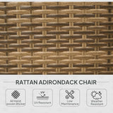 Outsunny Patio Wicker Adirondack Chair, Outdoor All-Weather Rattan Fire Pit Chair with Soft Cushions - Photo 4