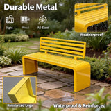 Metal Garden Bench, Outdoor Benches Weatherproof 100/120/150/180 Cm Patio Bench with Backrest - Photo 5
