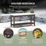 WestinTrends Malibu 55" Outdoor Patio HDPE Adirondack 2-Tier Shelf Console Table, Dark Brown - Photo 4