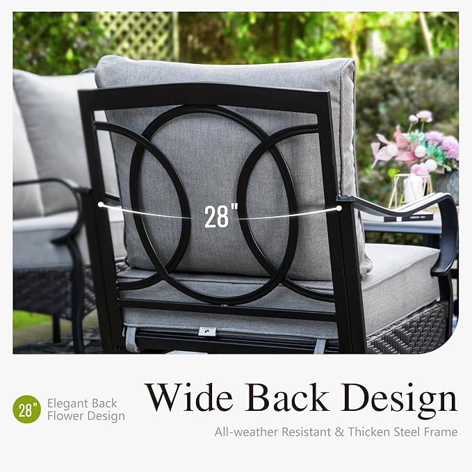 Sophia & William Extra Large Outdoor Patio Sofa Chairs Set 2 PCS Heavy-Duty Porch Furniture with High Back & Deep - Photo 6