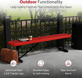 Leisure Craft Metal Outdoor Bench - 6 Foot Heavy Duty Backless Bench Seating for Garden, Porch, Picnic, Park - Photo 4