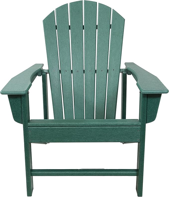 Sunnydaze All-Weather Upright Adirondack Chair - for Patio or Yard - 300-Pound Capacity - 38.25-Inch - Green