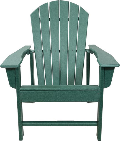 Sunnydaze All-Weather Upright Adirondack Chair - for Patio or Yard - 300-Pound Capacity - 38.25-Inch - Green