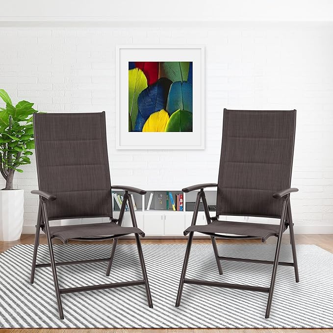 Kozyard Coolmen 2-Pack Outdoor Patio Dining Chair Set - Breathable Textilene Padded - Photo 1
