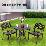 YUSING 31" Outdoor Dining Table, Patio Cast Aluminum Table, Furniture Set - Photo 7