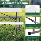 4 Pack 6ft Folding Bench, Plastic Folding Bench for Picnic Camping Dining Party Garden - Photo 6