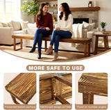 71" Outdoor Solid Wood Folding Bench, Portable Garden Long Narrow Foldable Bench - Photo 5
