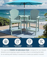 FOOWIN Tall Adirondack Chair Set of 2, All Weather HDPE Bar Height Adirondack Chair with Double Connecting Trays - Photo 4