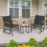YITAHOME 3 Piece Patio Furniture Set, Outdoor Glider Chair Bistro Set, Coffee Table with Tempered Glass Tabletop - Photo 2