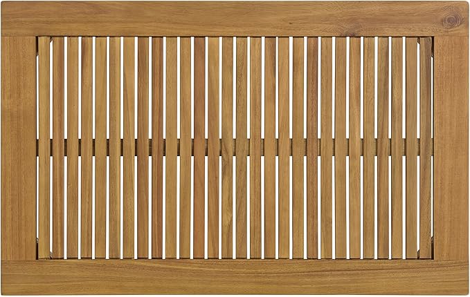 Okemo Outdoor Coffee Table - Weather-Resistant Acacia Wood Slotted Table - Outdoor Furniture for Patio, Porch, Deck, or Poolside