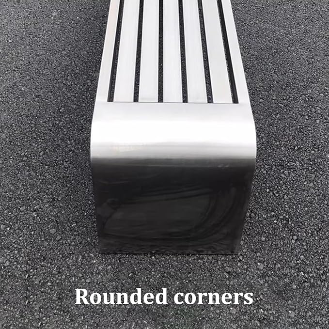 Outdoor Benches Weatherproof 304 Stainless Steel Metal Garden Benches Backless for Front Porch Patio Commercial - Photo 6