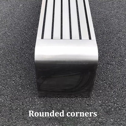 Outdoor Benches Weatherproof 304 Stainless Steel Metal Garden Benches Backless for Front Porch Patio Commercial Entryway Deck Ready to Use Commercial Seating(150x40x45cm)