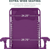 Best Choice Products Oversized Zero Gravity Chair, Folding Outdoor Patio Lounge Recliner w/Cup Holder Accessory Tray - Photo 3