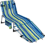 COSTWAY Tanning Chair with Face Hole, Folding Sun Bathing Lounge Chair with Armrest, Side Pocket & Protective Flap - Photo 1