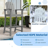 Tangkula Outdoor Tall Adirondack Chair 30 Inches Seat Height, HDPE Bar Height Patio Chair with High Backrest - Photo 9