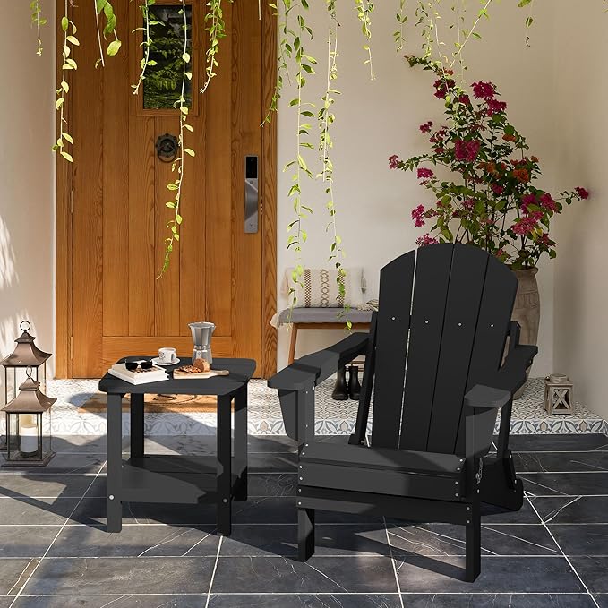 SERWALL Double Adirondack Side Set of 6, Table Rectangular End Table, Black - Photo 10
