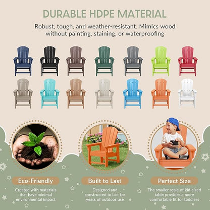 WestinTrends Malibu Kids Outdoor Adirondack Plastic Patio Chair (Set of 2), Orange