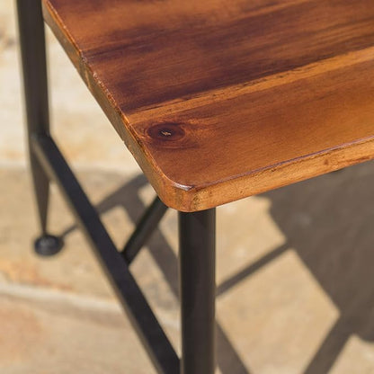 Christopher Knight Home Ocala Outdoor Industrial Wood Coffee Table with Iron Accents, Black / Antique Finish