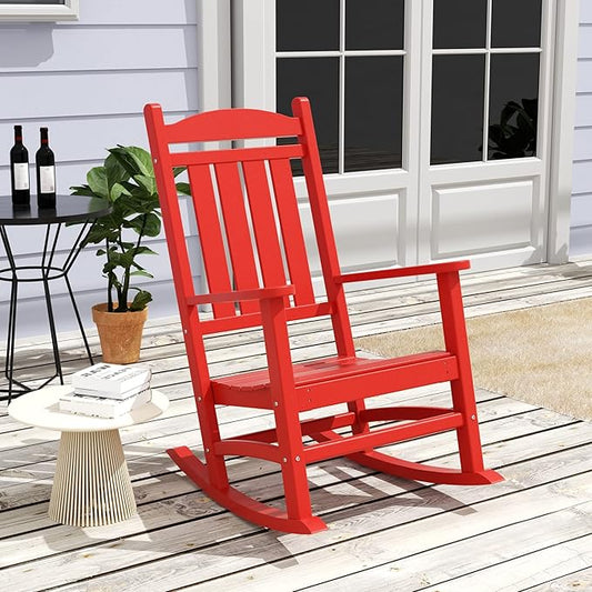 WestinTrends Malibu Outdoor/Patio Rocking Chair, Red