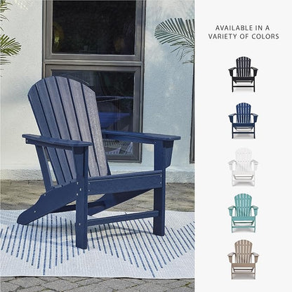 Signature Design by Ashley Outdoor Sundown Treasure HDPE Patio Adirondack Chair, Blue