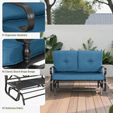 SUNCROWN Outdoor Swing Glider Chair, Patio 2 Seats Loveseat Rocking Chair with Cushions - Photo 7