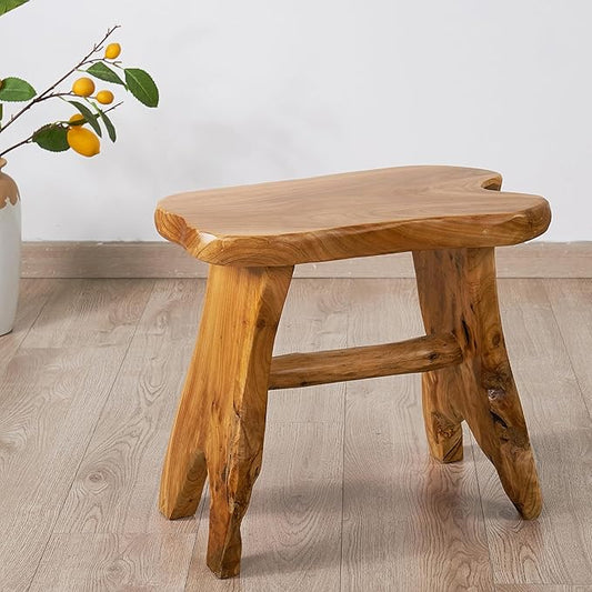 Natural Shape Solid Wood Stump Stool 20"x13"x18" Cedar Root End Table Rustic Plant Stand Live Edge Coffee Side Table Vintage Sit Foot Stool Living Room Bedroom Accent Outdoor Garden