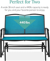 Best Choice Products 2-Person Outdoor Patio Swing Glider Steel Bench Loveseat Rocker for Deck, Porch w/Textilene Fabric - Photo 6