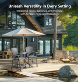 PASAMIC Tall Adirondack Chairs Set of 2, All-Weather HDPE Patio Chairs with Double Connecting Trays - Photo 6