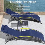 PURPLE LEAF Patio Chaise Lounge with 10' x 6.5' Tilt Umbrella Outdoor Lounge Chair Beach Pool Sunbathing Lawn Lounger - Photo 3