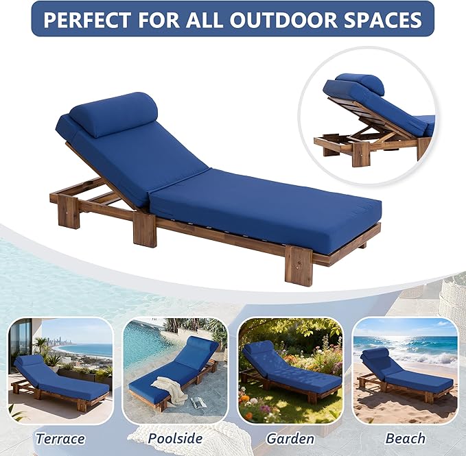 Merax 4 Piece 78.8'' Outdoor Patio Chaise Lounge Chair - Photo 5