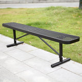 6FT Metal Park Bench for Outside, All-Weather Thermoplastic Coating Outdoor Bench with Anchor - Photo 6