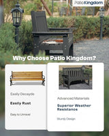 HDPE Garden Bench, All Weather 2-Person Outdoor Benches, Rust Free & Fade Resistant Patio Benches for Garden, Porch - Photo 8