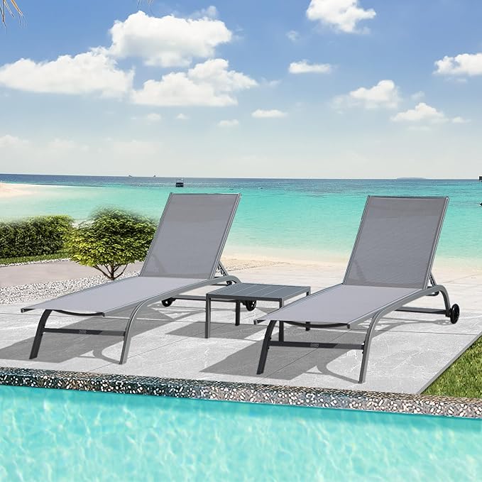 Domi Pool Lounge Chairs Set of 3 - Photo 1