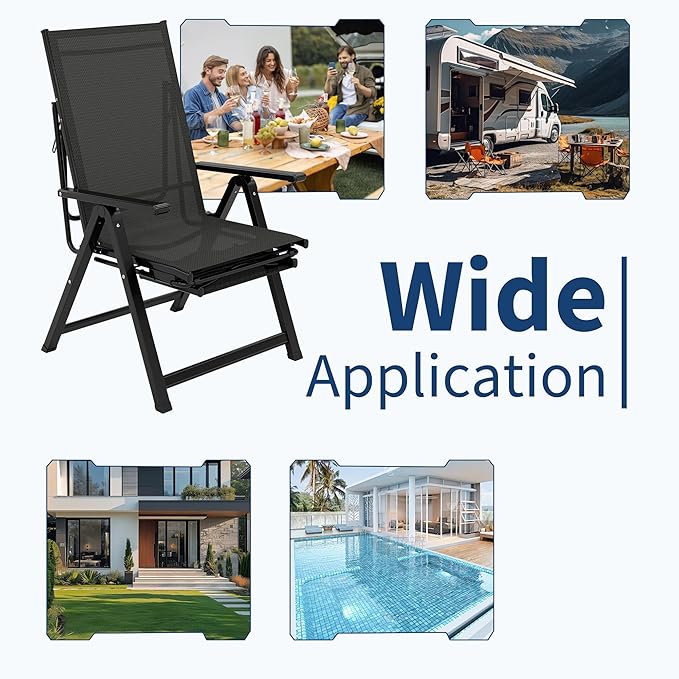 Outdoor Lounge Chairs, Patio Folding Chairs for Outside - Photo 7