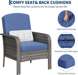 GarveeHome Outdoor Wicker Chairs Set of 2, All-Weather High Back Rattan Patio Furniture - Photo 5