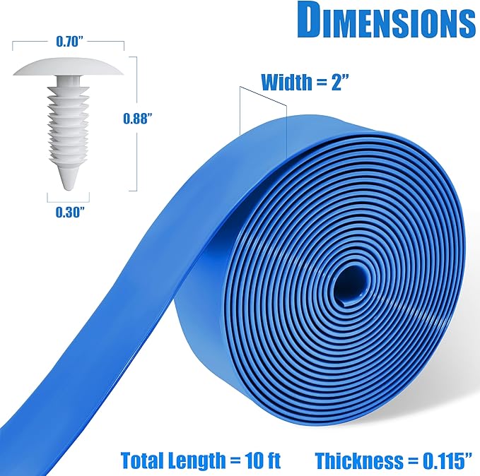 Vinyl Straps for Patio Chair Repair Kit 2'' Wide 10 Ft Long Replacement Straps + 10 Free Rivets for Outdoor Lawn - Photo 2