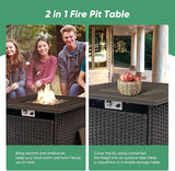 Belord 5 Pieces Patio Furniture Set with Fire Pit Table - 4 Outdoor Swivel Rocker Chairs with 50000 BTU Propane Fire - Photo 8