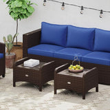 Tangkula 2 Pieces Outdoor Patio PE Wicker Ottomans with Removable Cushions, Outdoor Furniture for Additional Seating - Photo 9